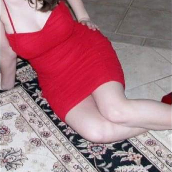 Forever 21 Red Ruffle Bodycon Dress - Picture 2 of 2